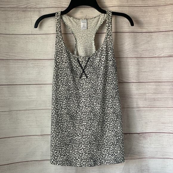 Calvin Klein Sleepwear Leopard Print Racerback Tank Top Pajama Top Size Medium - Picture 1 of 12